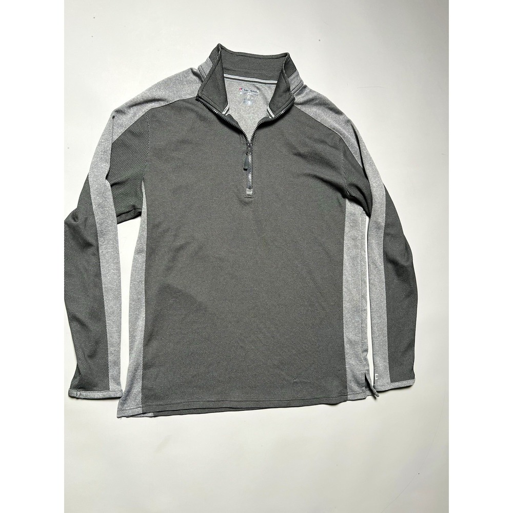 Champion Authentic‎ Athleticwear Men's M Gray Long Sleeve 1/4 Zip Mock Neck